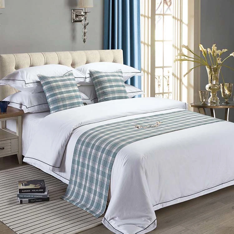 Hotel Luxury Cotton Bed Sheet Cover Runner Bedding Hotel Linens