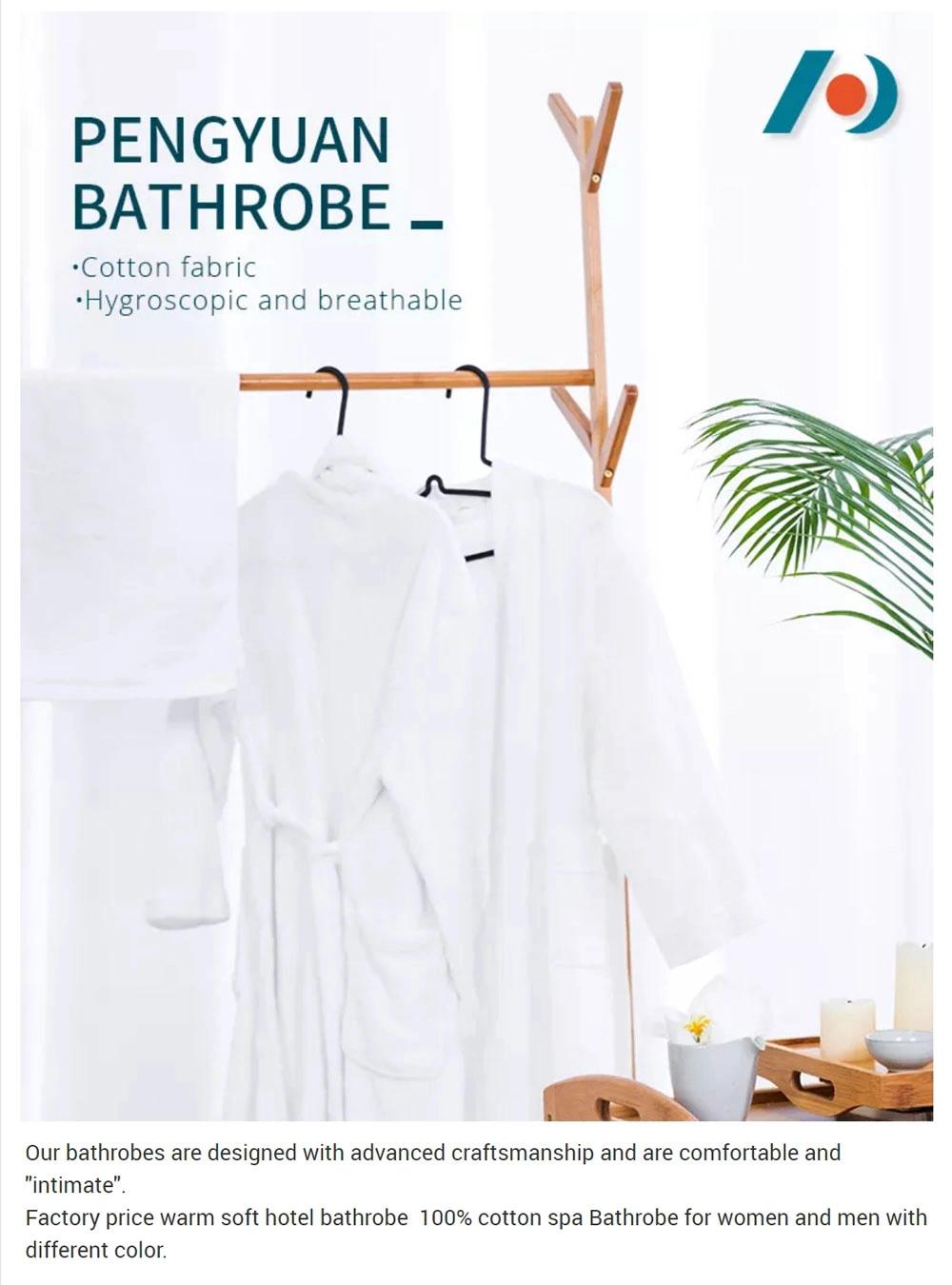 Custom 100% Cotton SPA Bath Robe Hotel Luxury Bathrobes for Men and Women