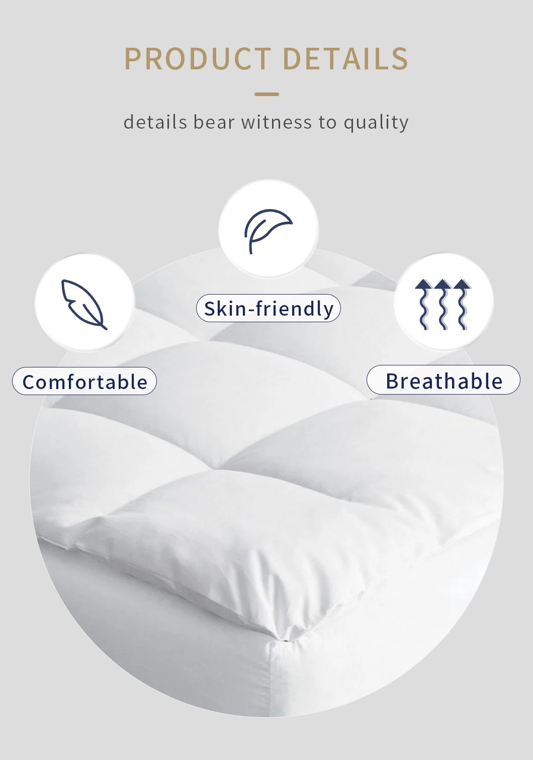 Multiple Pure King Queen Full Twin Down Alternative Bed Pillow Customized Size Use for Home and Hotel
