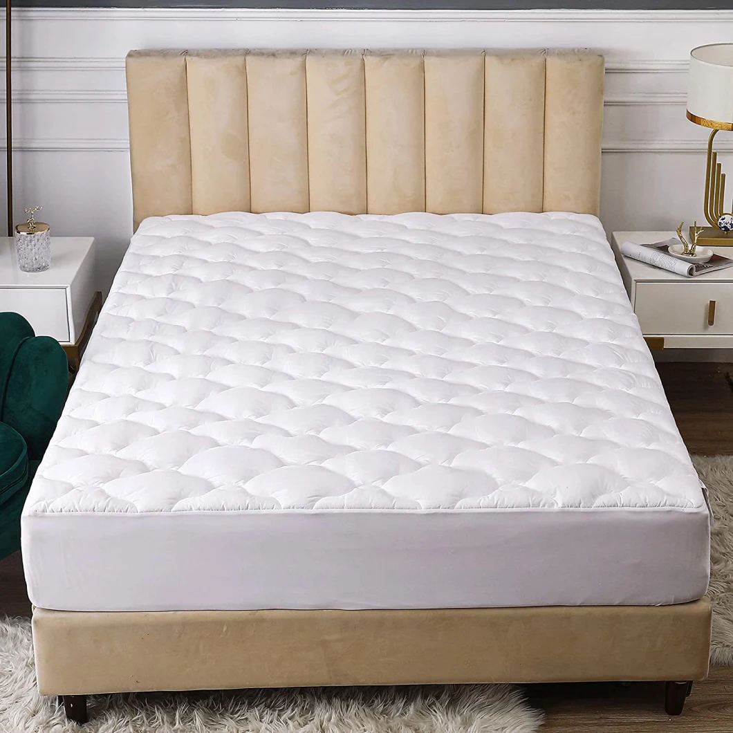 Bedding Quilted Fitted Sheet Mattress Cover Mattress Pad Topper Stretches up to 16 Inches Deep-Mattress Topper