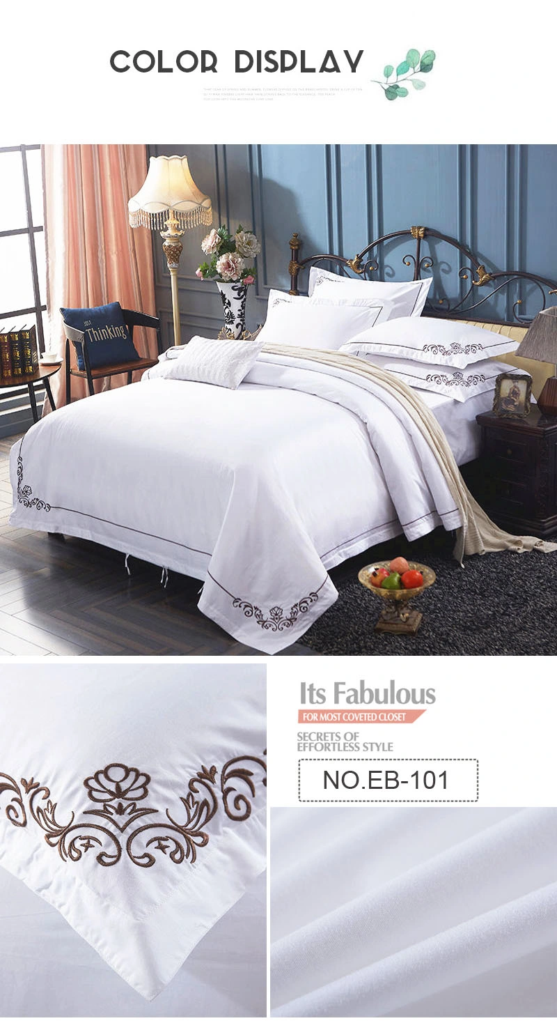 Chinese Provide Boutique Hotel 100% Cotton Linens Thick King Size