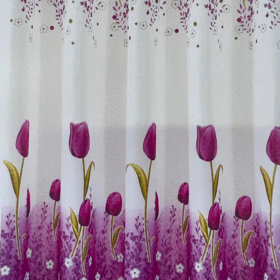 Home Hotel Window Wholesale Curtain Rose-Pink Tulip Printed Jacquard Fabric