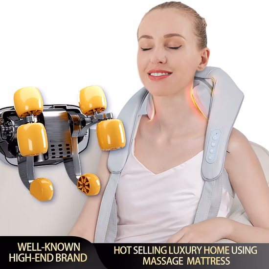 Neck Back Massage Pillow with Heat Deep Tissue Kneading Massage