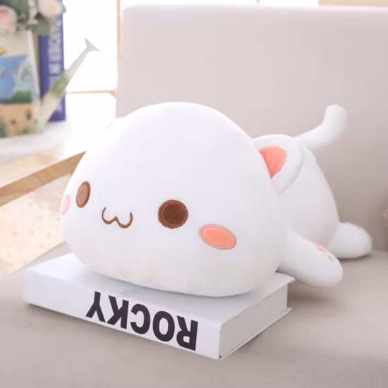 40cm Cute Soft Stuffed Animal Kawaii Inflatable Kids Toys Cute Peluches Nap Sleeping 3 in 1 Squishmallow with Blanket Plush Baby Toy Cat Pillow for Office