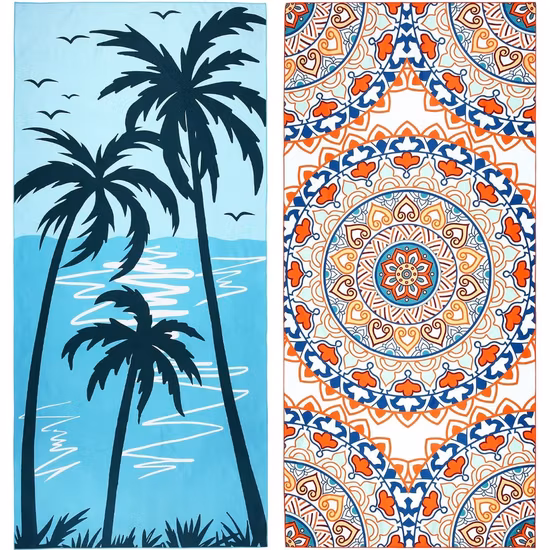 Large Size Sand Free Lightweight Waterproof Microfiber or Cotton Pool Swimming Camping Beach Towel for Swimmers and Travel with Customized Printing